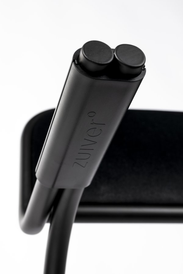 ZUIVER Alba lnestol, m. armln - sort fljl og sort metal