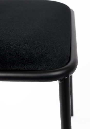 ZUIVER Alba lnestol, m. armln - sort fljl og sort metal