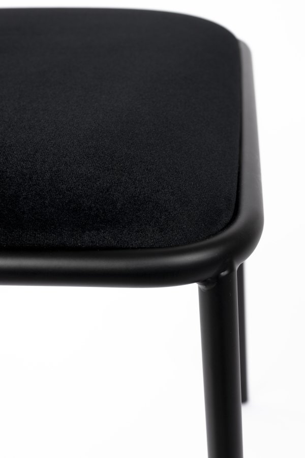 ZUIVER Alba lnestol, m. armln - sort fljl og sort metal