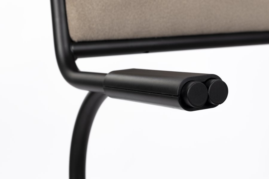 ZUIVER Alba lnestol, m. armln - beige fljl og sort metal