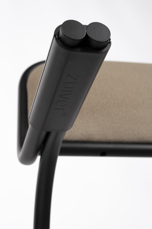 ZUIVER Alba lnestol, m. armln - beige fljl og sort metal