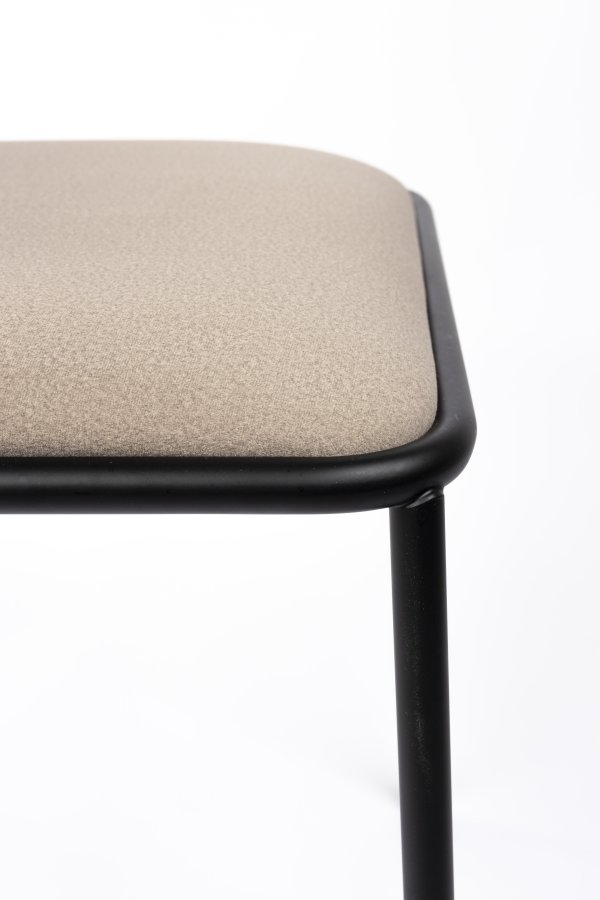 ZUIVER Alba lnestol, m. armln - beige fljl og sort metal