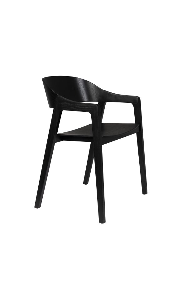 DUTCHBONE Westlake spisebordsstol, m. armln - sort tr og bgetr