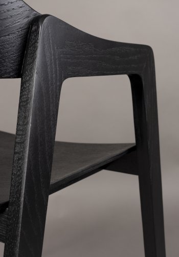 DUTCHBONE Westlake spisebordsstol, m. armln - sort tr og bgetr