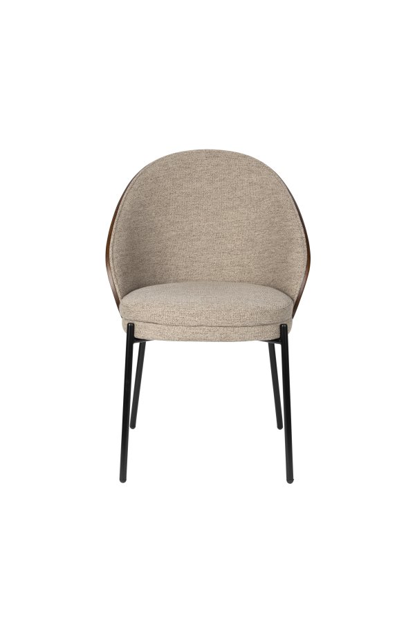 DUTCHBONE Rodin spisebordsstol - gr polyester, asketrfinér og sort metal