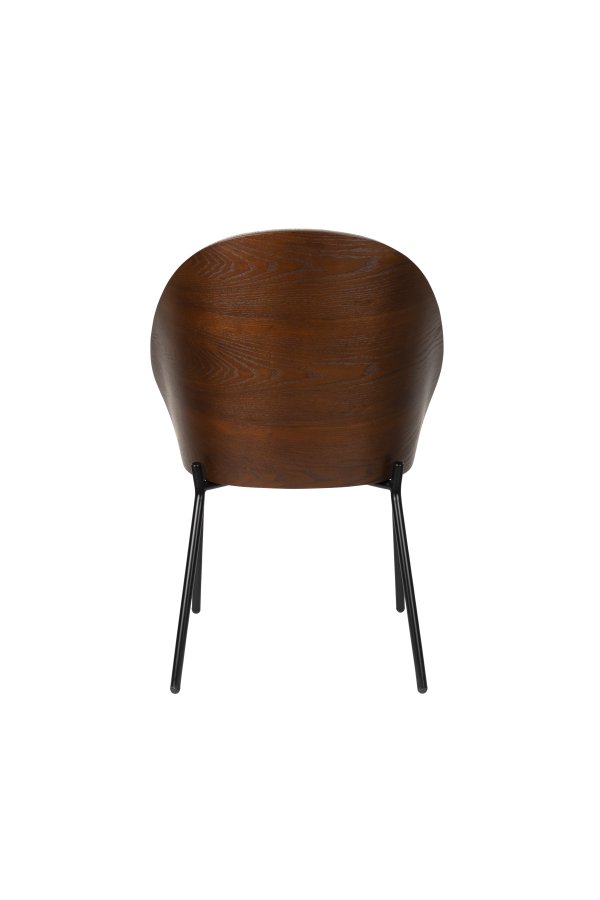 DUTCHBONE Rodin spisebordsstol - gr polyester, asketrfinér og sort metal