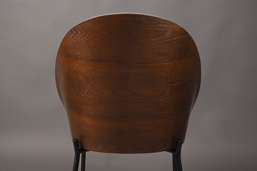 DUTCHBONE Rodin spisebordsstol - gr polyester, asketrfinér og sort metal