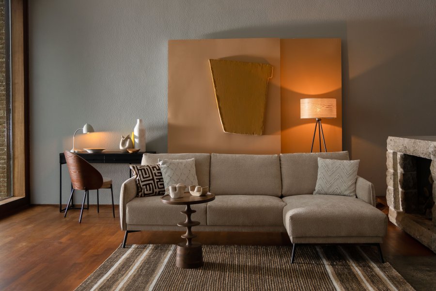 DUTCHBONE Rodin spisebordsstol - gr polyester, asketrfinér og sort metal