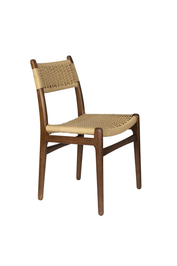 DUTCHBONE Cecile spisebordsstol - natur papirsnor og brun bgetr