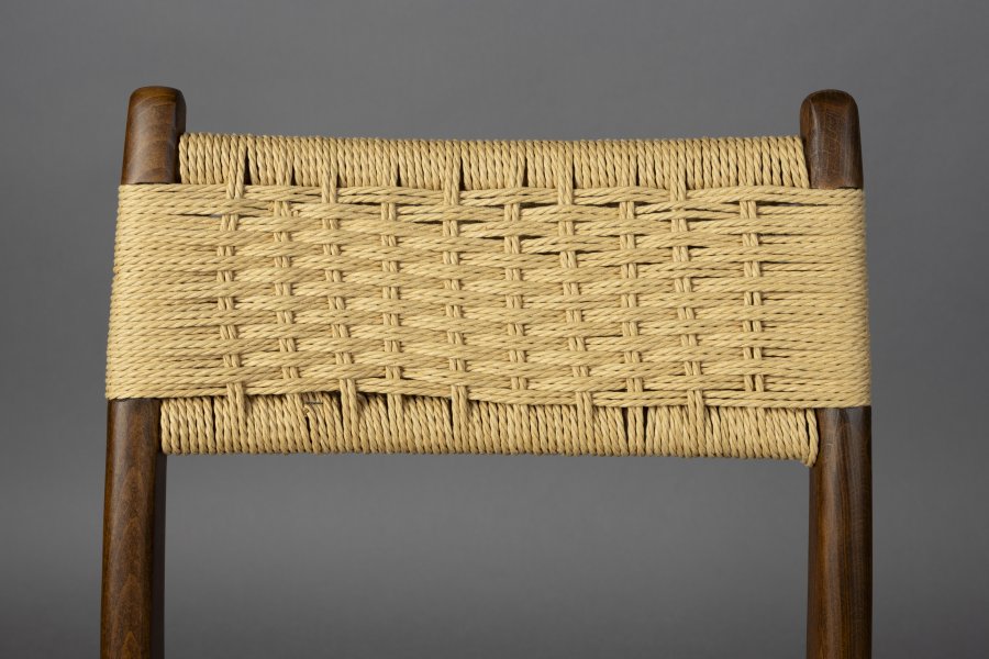 DUTCHBONE Cecile spisebordsstol - natur papirsnor og brun bgetr