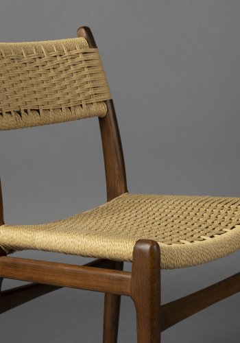DUTCHBONE Cecile spisebordsstol - natur papirsnor og brun bgetr