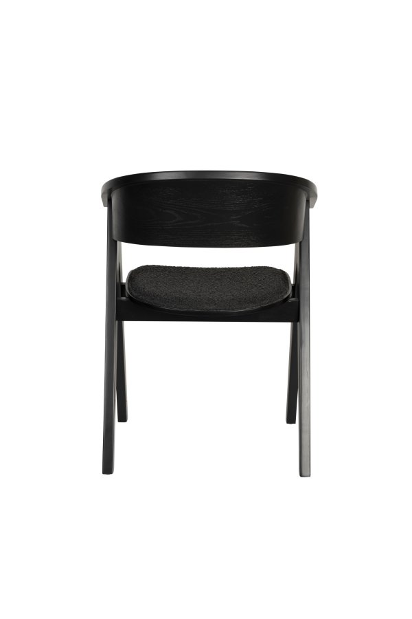 ZUIVER NDSM lnestol, m. armln - sort bouclé stof og sort bgetr/trfinér