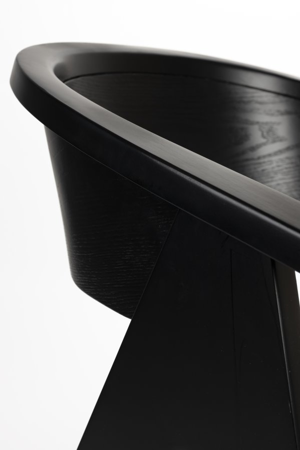 ZUIVER NDSM lnestol, m. armln - sort bouclé stof og sort bgetr/trfinér