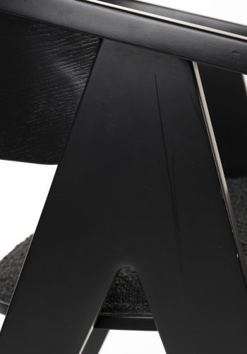 ZUIVER NDSM lnestol, m. armln - sort bouclé stof og sort bgetr/trfinér