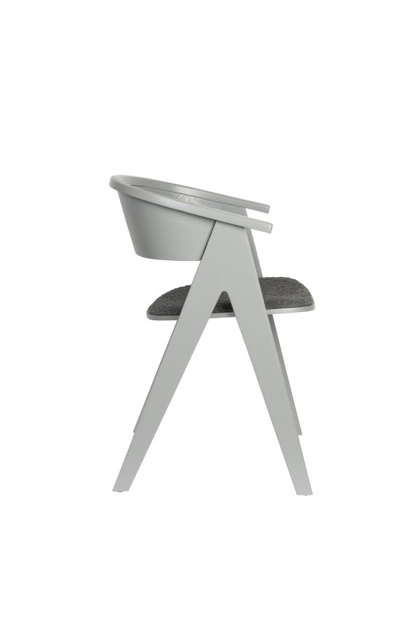 ZUIVER NDSM lnestol, m. armln - gr bouclé stof og gr asketr/trfinér