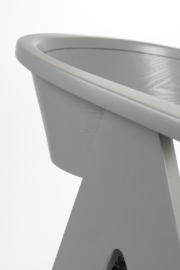 ZUIVER NDSM lnestol, m. armln - gr bouclé stof og gr asketr/trfinér