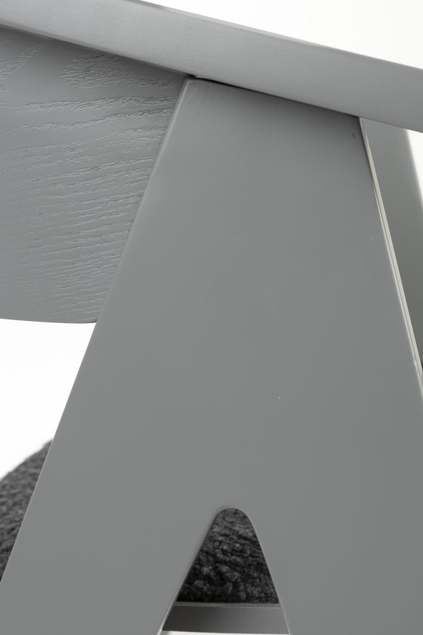 ZUIVER NDSM lnestol, m. armln - gr bouclé stof og gr asketr/trfinér