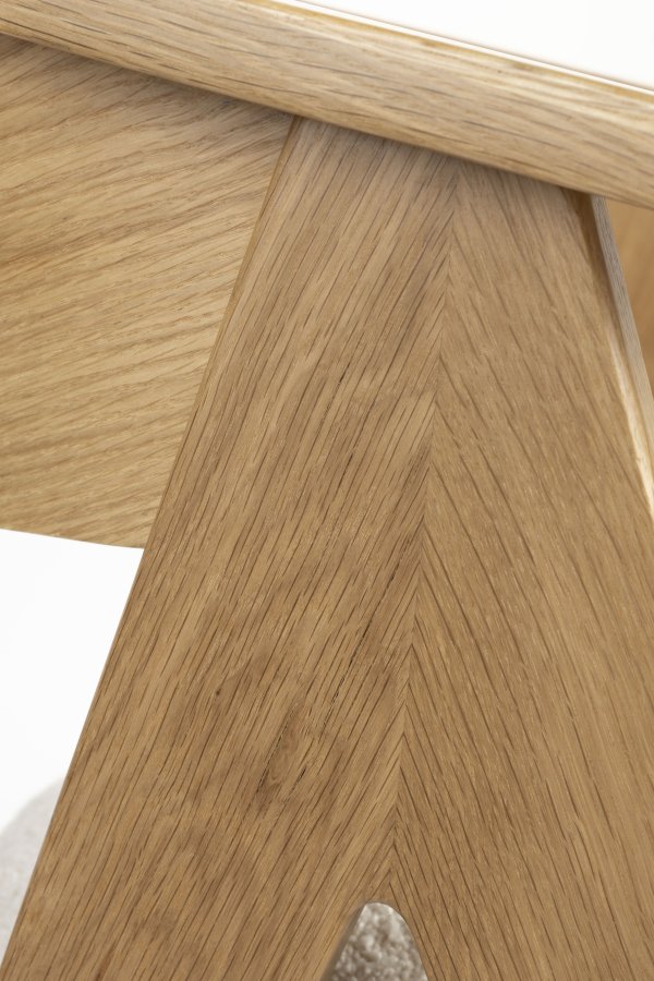 ZUIVER NDSM lnestol, m. armln - beige bouclé stof og natur egetr