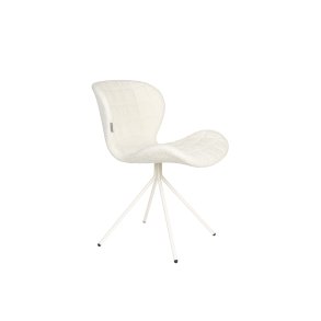 ZUIVER OMG Soft spisebordsstol - offwhite polyester og offwhite stl