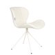 ZUIVER OMG Soft spisebordsstol - offwhite polyester og offwhite stl