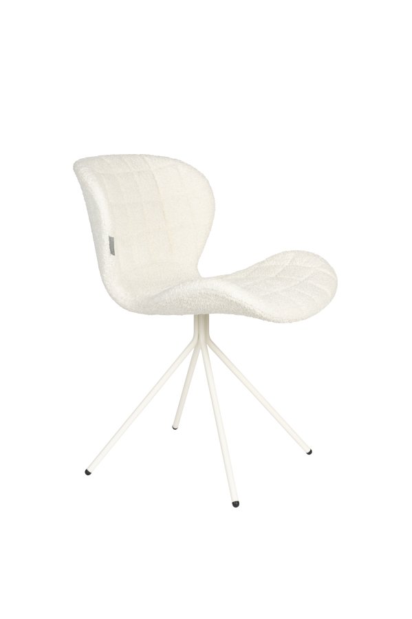 ZUIVER OMG Soft spisebordsstol - offwhite polyester og offwhite stl