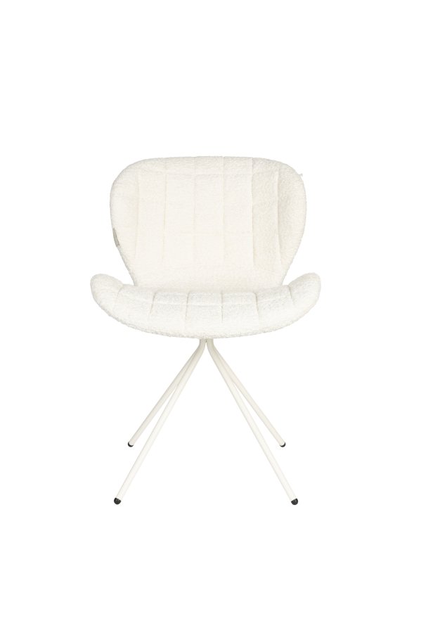 ZUIVER OMG Soft spisebordsstol - offwhite polyester og offwhite stl