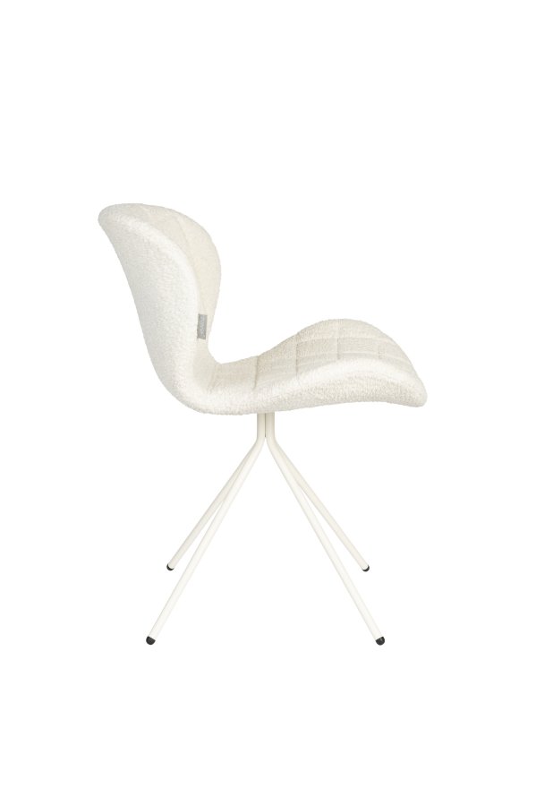ZUIVER OMG Soft spisebordsstol - offwhite polyester og offwhite stl