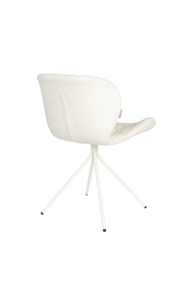 ZUIVER OMG Soft spisebordsstol - offwhite polyester og offwhite stl