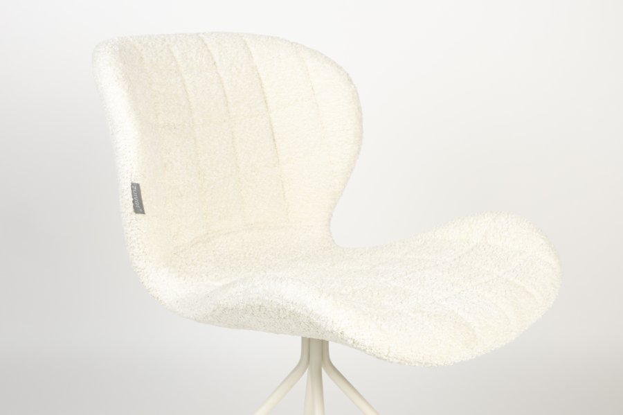 ZUIVER OMG Soft spisebordsstol - offwhite polyester og offwhite stl