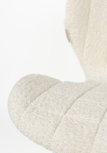 ZUIVER OMG Soft spisebordsstol - offwhite polyester og offwhite stl