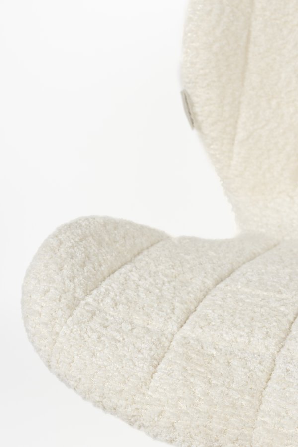 ZUIVER OMG Soft spisebordsstol - offwhite polyester og offwhite stl