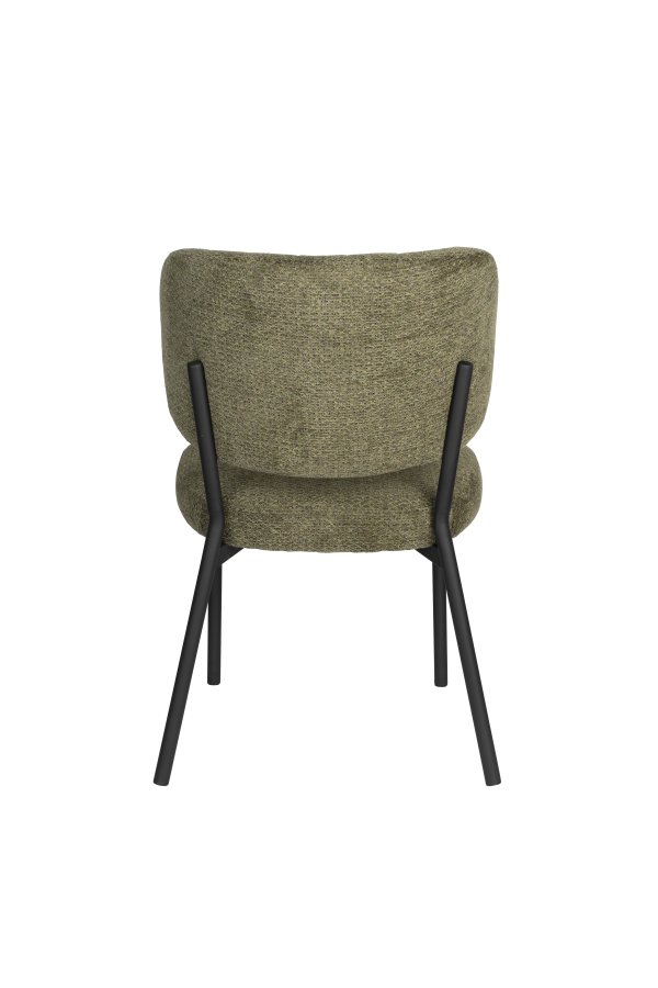 WHITE LABEL LIVING Sanne spisebordsstol - grn gr polyester og sort stl