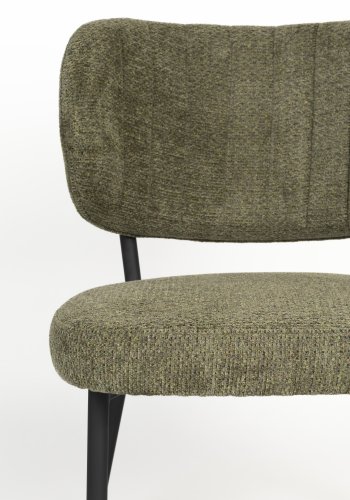 WHITE LABEL LIVING Sanne spisebordsstol - grn gr polyester og sort stl