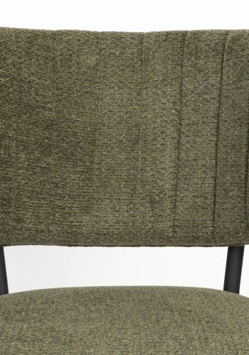 WHITE LABEL LIVING Sanne spisebordsstol - grn gr polyester og sort stl