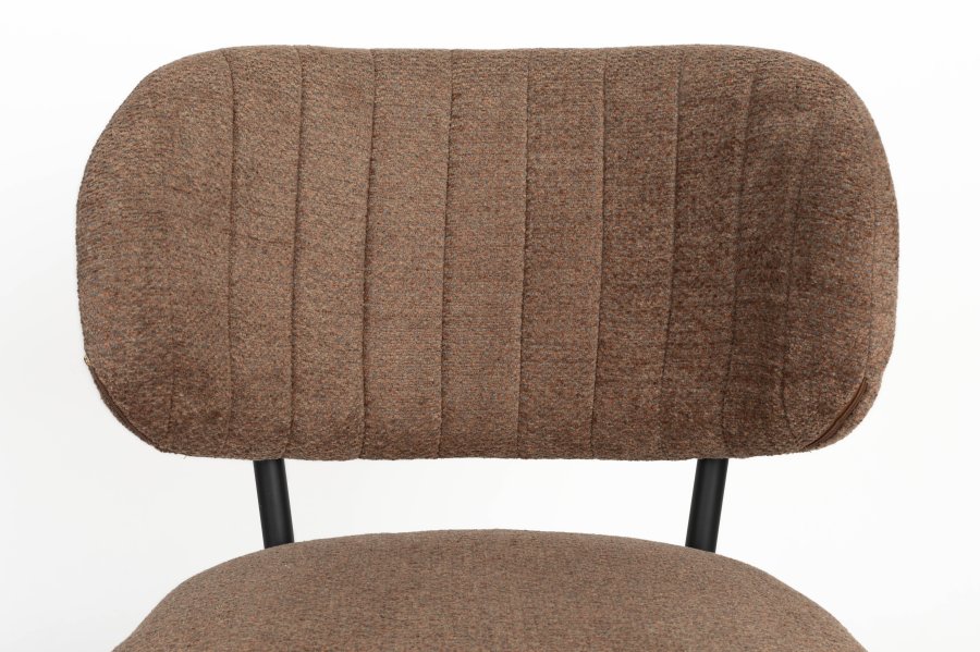 WHITE LABEL LIVING Sanne spisebordsstol - orange gr polyester og sort stl