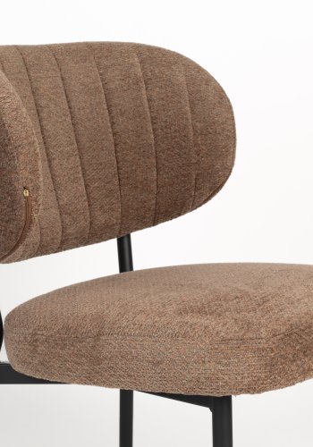 WHITE LABEL LIVING Sanne spisebordsstol - orange gr polyester og sort stl