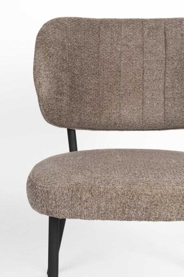 WHITE LABEL LIVING Sanne spisebordsstol - brownie brun polyester og sort stl