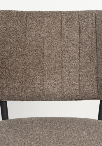 WHITE LABEL LIVING Sanne spisebordsstol - brownie brun polyester og sort stl