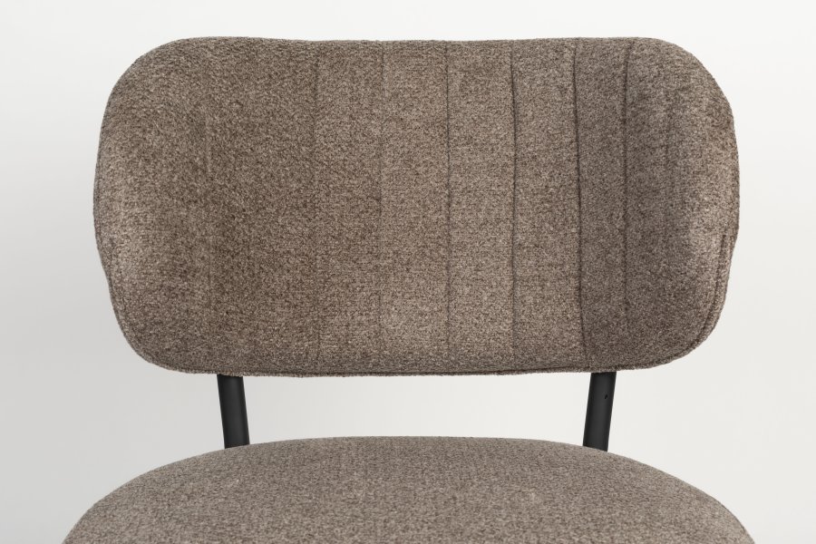 WHITE LABEL LIVING Sanne spisebordsstol - brownie brun polyester og sort stl