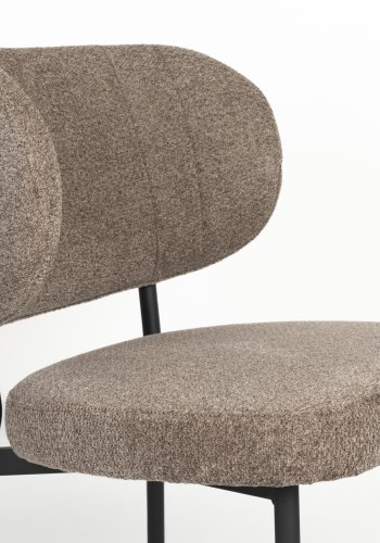 WHITE LABEL LIVING Sanne spisebordsstol - brownie brun polyester og sort stl