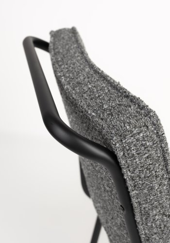 ZUIVER Buddy spisebordsstol - gr bouclé stof og sort metal