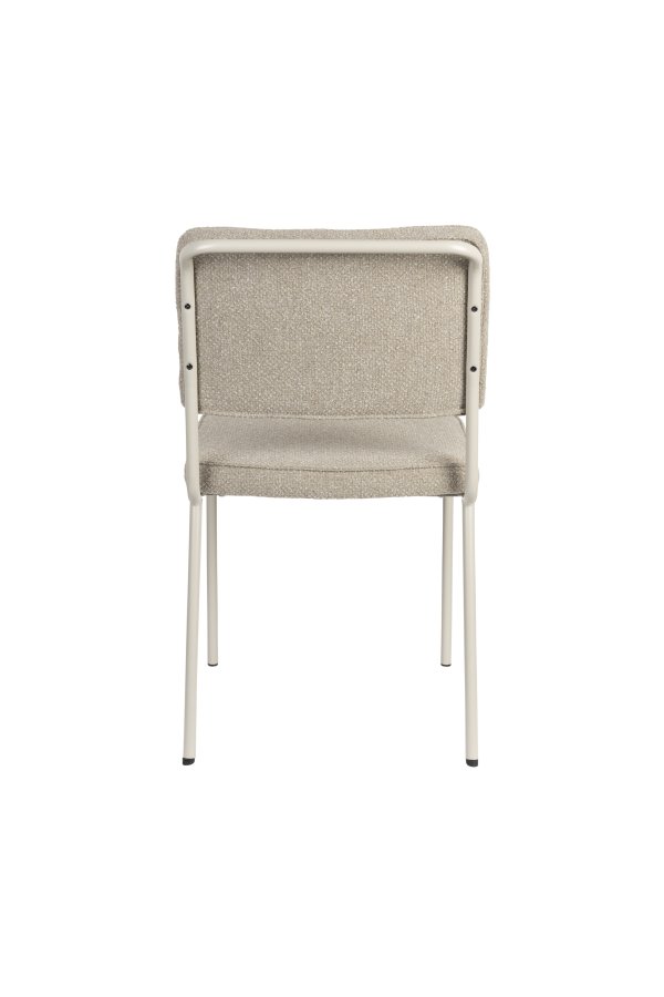 ZUIVER Buddy spisebordsstol - beige bouclé stof og beige metal