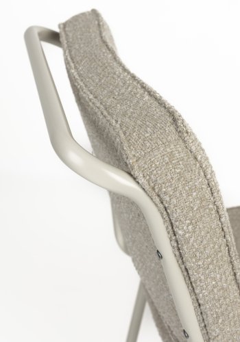 ZUIVER Buddy spisebordsstol - beige bouclé stof og beige metal