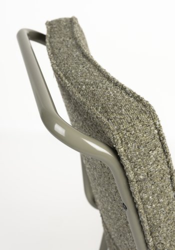 ZUIVER Buddy spisebordsstol - olivengrn bouclé stof og olivengrn metal