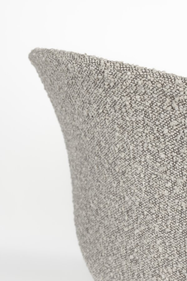 WHITE LABEL LIVING Charly spisebordsstol, m. armln - gr stof og sort metal