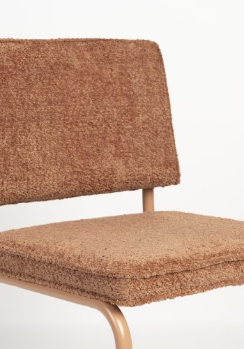 ZUIVER Ridge Soft spisebordsstol - terracotta polyester/nylon og orange krom