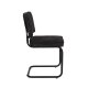 ZUIVER Ridge Soft spisebordsstol - sort polyester/nylon og sort krom