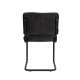 ZUIVER Ridge Soft spisebordsstol - sort polyester/nylon og sort krom