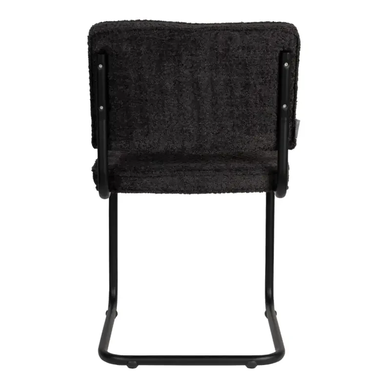 ZUIVER Ridge spisebordsstol - Kink Soft sort stof og rrstel