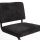 ZUIVER Ridge Soft spisebordsstol - sort polyester/nylon og sort krom